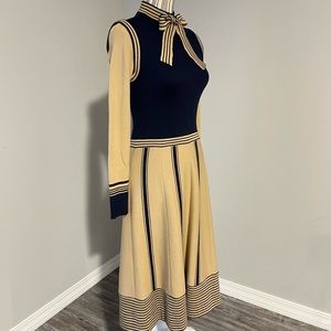 Elegant Long Sleeve Dress with Bow Accent